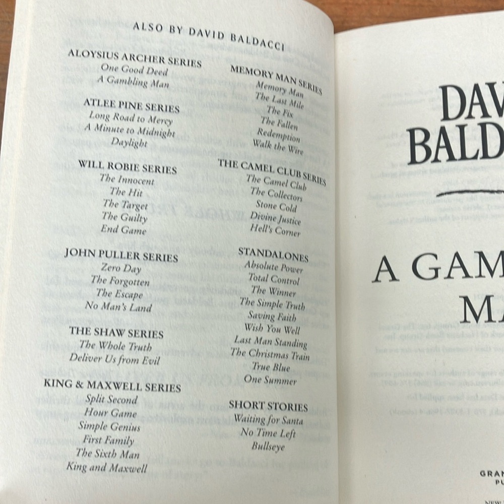 Book: A Gambling Man by David Baldacci - softcover - Picture 5 of 15